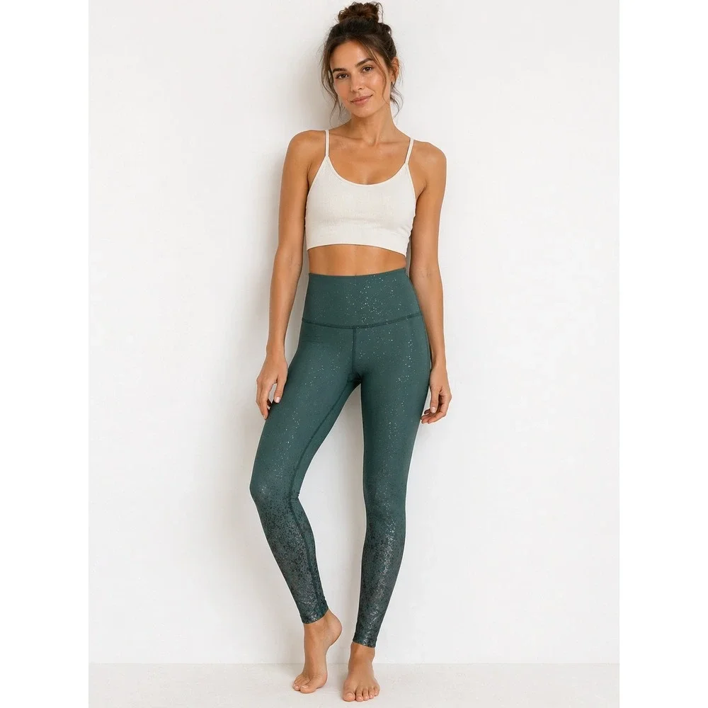 Beyond Yoga x barre3 Metallic Ombre Leggings‎ Athleisure Balletcore Pickleball